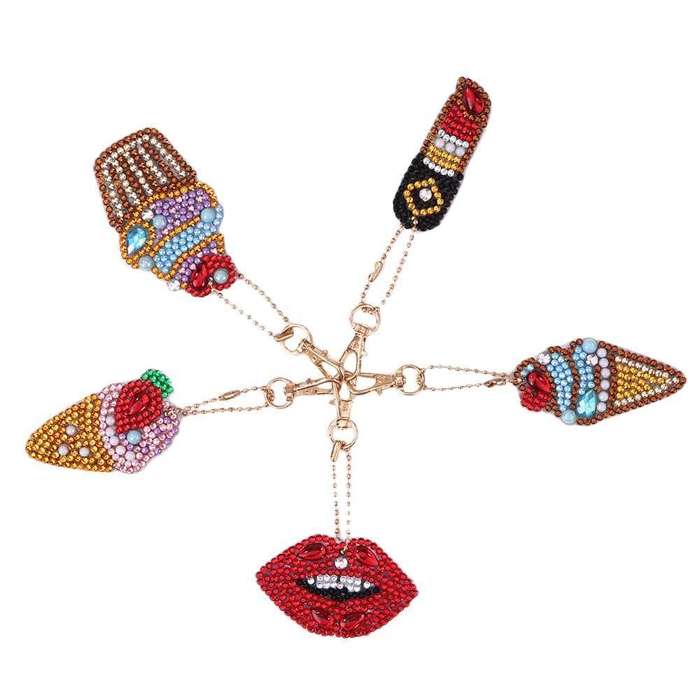 5pcs DIY Ice Cream Full Drill Special Shaped Diamond Keychain ktclubs.com