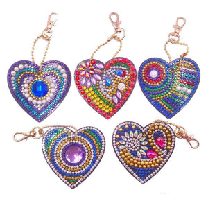 5pcs DIY Love Hanging Full Drill Diamond Keychain ktclubs.com