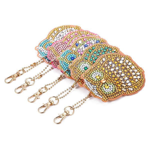 5pcs Owl DIY Full Drill Special Shaped Diamond Keychain ktclubs.com