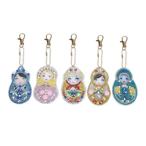 5pcs/set DIY Doll Full Drill Special Shaped Diamond Keychain ktclubs.com