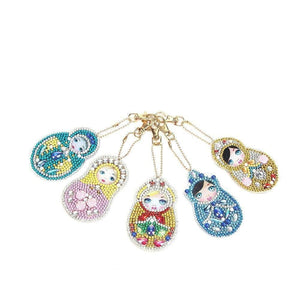 5pcs/set DIY Doll Full Drill Special Shaped Diamond Keychain ktclubs.com