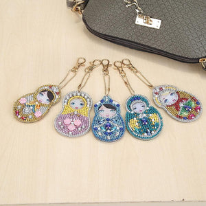 5pcs/set DIY Doll Full Drill Special Shaped Diamond Keychain ktclubs.com