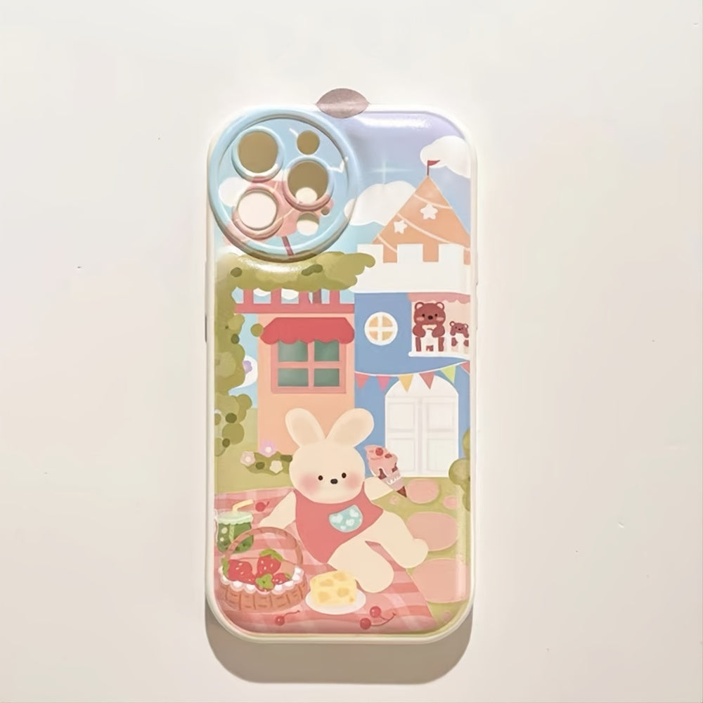 Cute Colored Rabbit Play House Mobile Phone Case