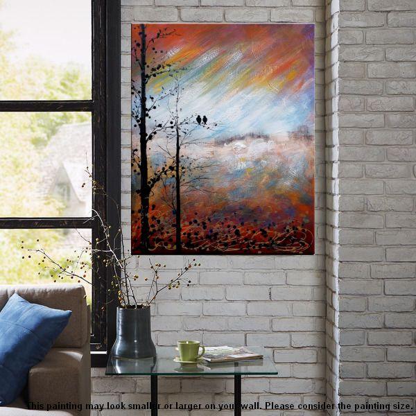 Love Birds Painting, Simple Abstract Painting, Landscape Acrylic Painting, Acrylic Canvas Painting, Bedroom Wall Art Paintings, C