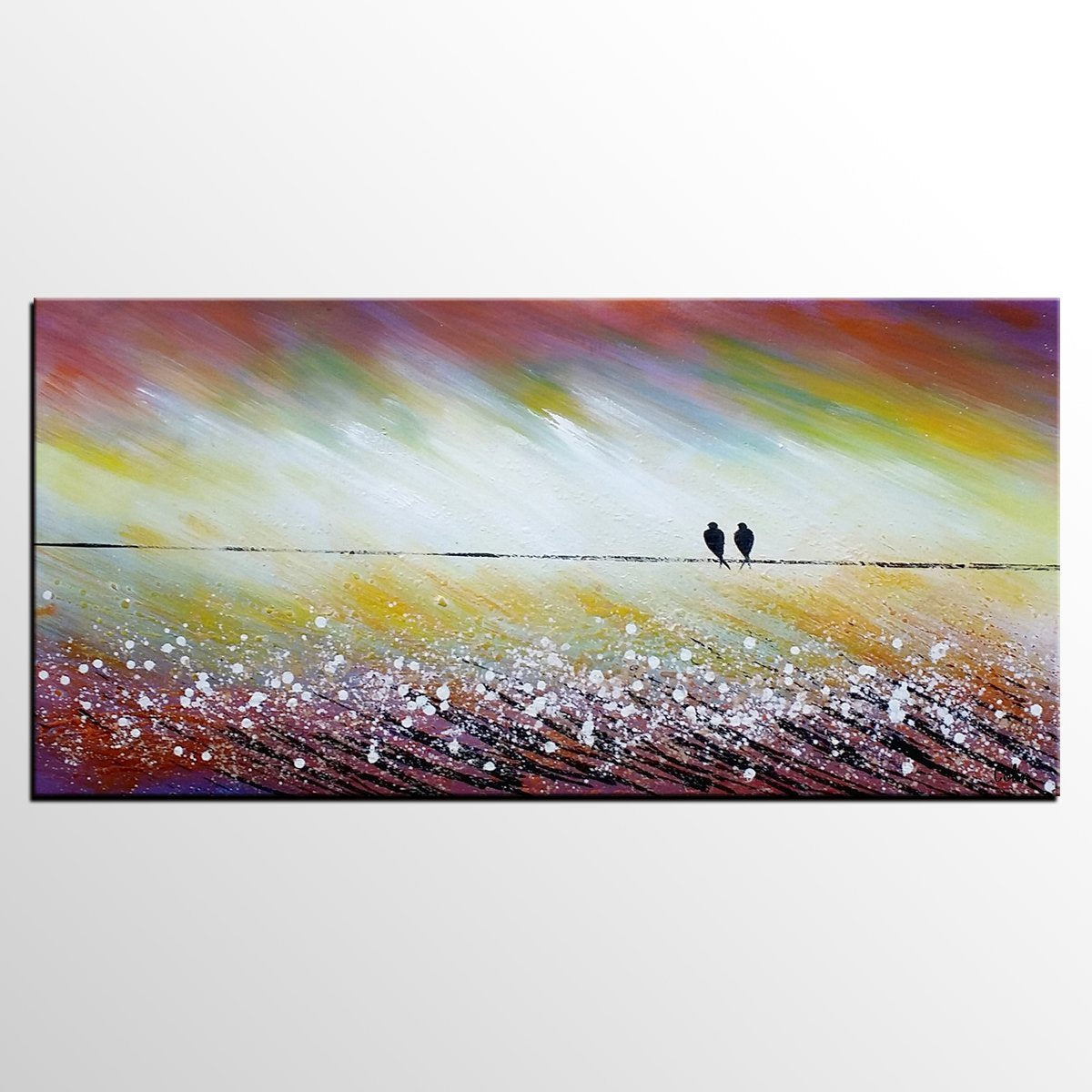 Simple Abstract Painting, Living Room Wall Art Ideas, Love Birds Painting, Acrylic Painting for Sale, Bedroom Canvas Painting