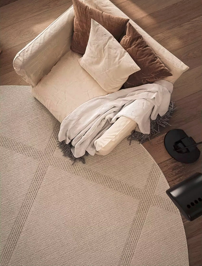 Contemporary Round Rugs for Bedroom, Geometric Modern Round Rugs for Living Room, Round Area Rugs for Dining Room, Coffee Table Rugs, Circular Modern Area Rug