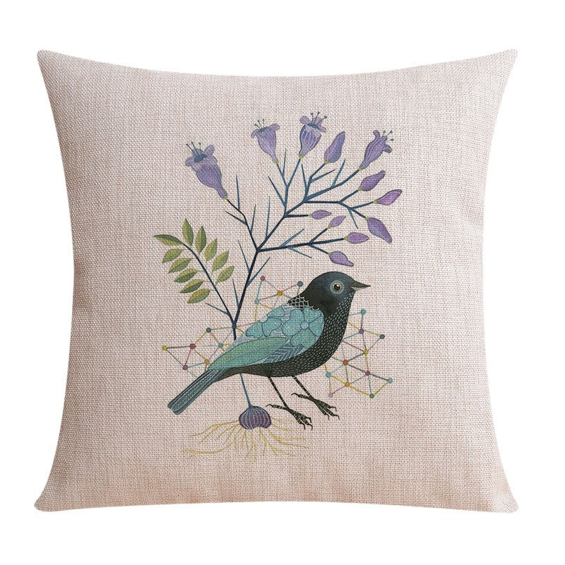 Modern Sofa Decorative Pillows for Children's Room, Singing Birds Decorative Throw Pillows, Love Birds Throw Pillows for Couch, Decorative Pillow Covers