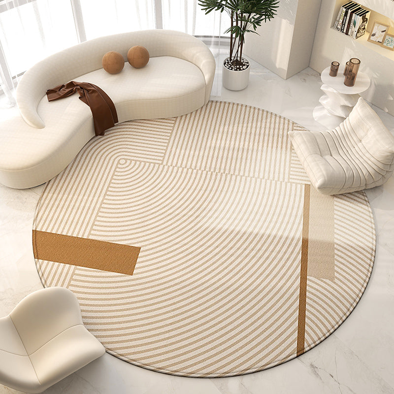 Round Modern Rugs for Living Room, Contemporary Modern Area Rugs for Bedroom, Geometric Round Rugs for Dining Room, Circular Modern Rugs under Chairs