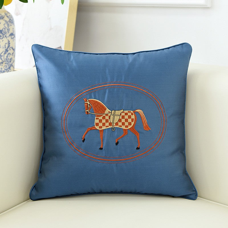 Decorative Throw Pillows for Couch, Modern Sofa Decorative Pillows, Embroider Horse Pillow Covers, Horse Modern Decorative Throw Pillows