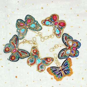 6pcs DIY Butterfly Full Drill Special Shaped Diamond Keychain ktclubs.com