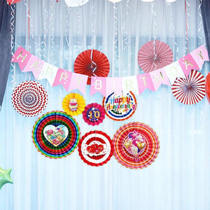 7pcs/lot DIY Diamond Painting Honeycomb Paper Fan Set Birthday Party Decor ktclubs.com