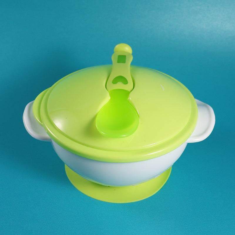 Baby Food Supplement Bowl With Temperature-sensitive Spoon Tableware Set