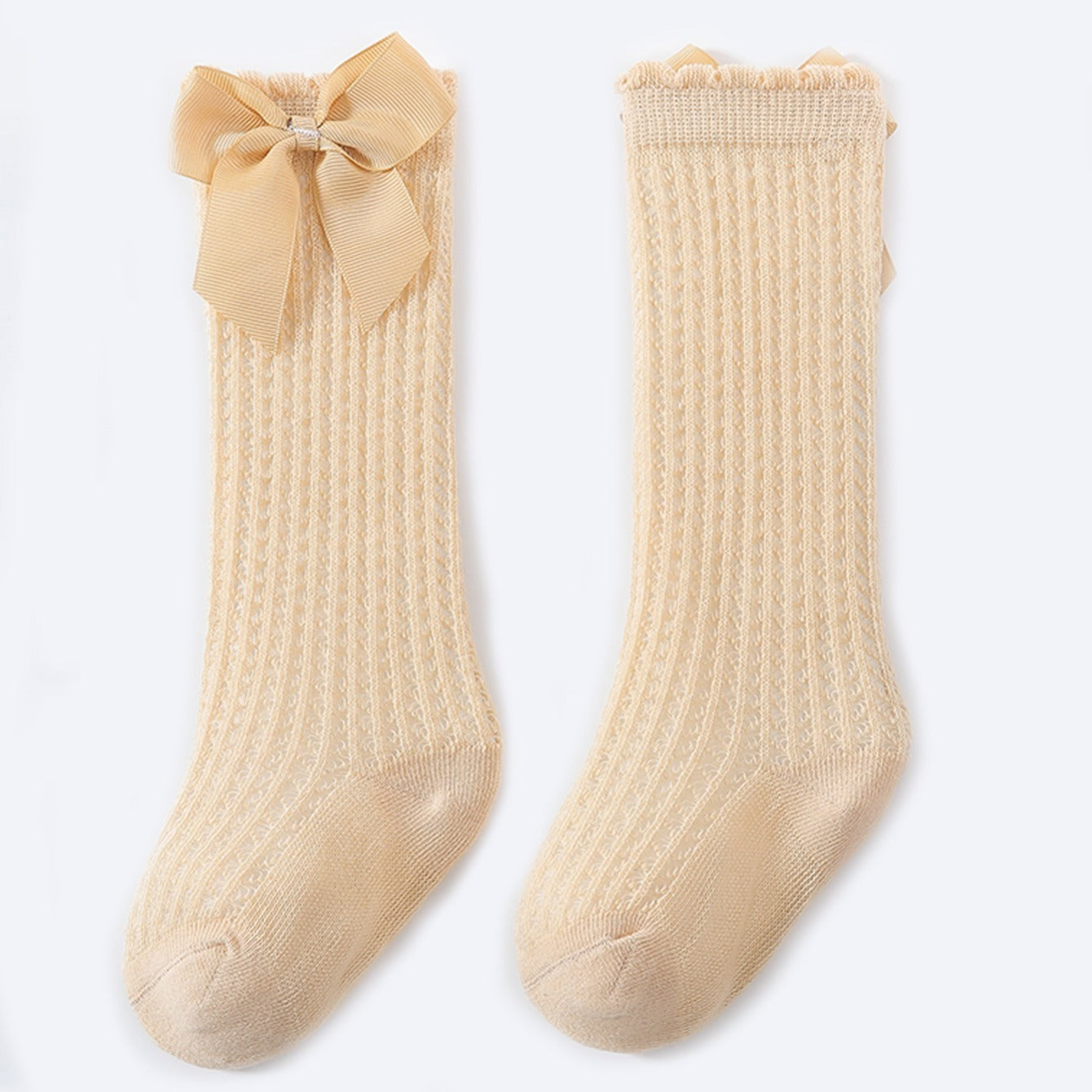 1pair Baby Breathable Bow Socks
