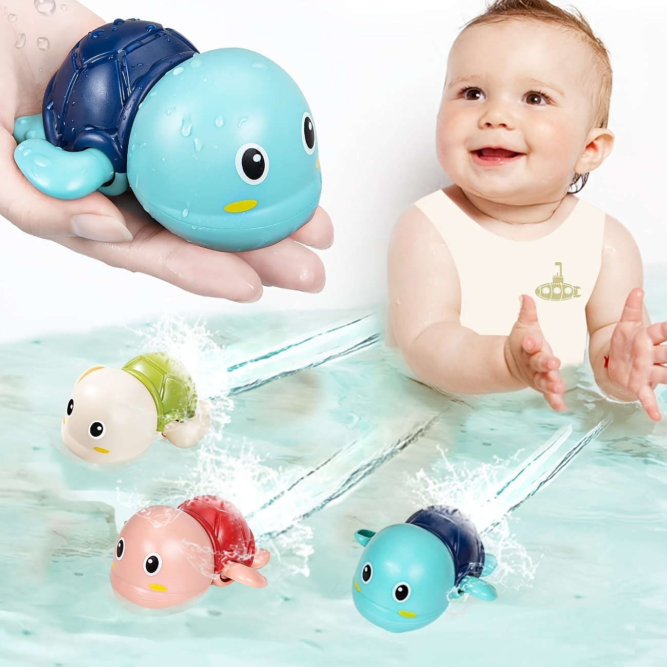 Cute Swimming Turtle Bath Toys For Kids, Baby Bath Toy , Baby Bathtub Water Toys