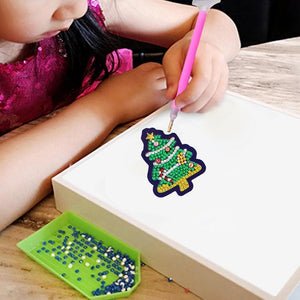 8pcs Xmas Theme DIY Full Special Drill Diamond Keychain ktclubs.com