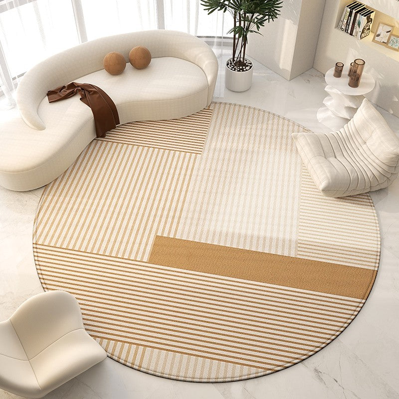Large Modern Rugs for Living Room, Contemporary Modern Area Rugs for Bedroom, Geometric Round Rugs for Dining Room, Circular Modern Rugs under Chairs