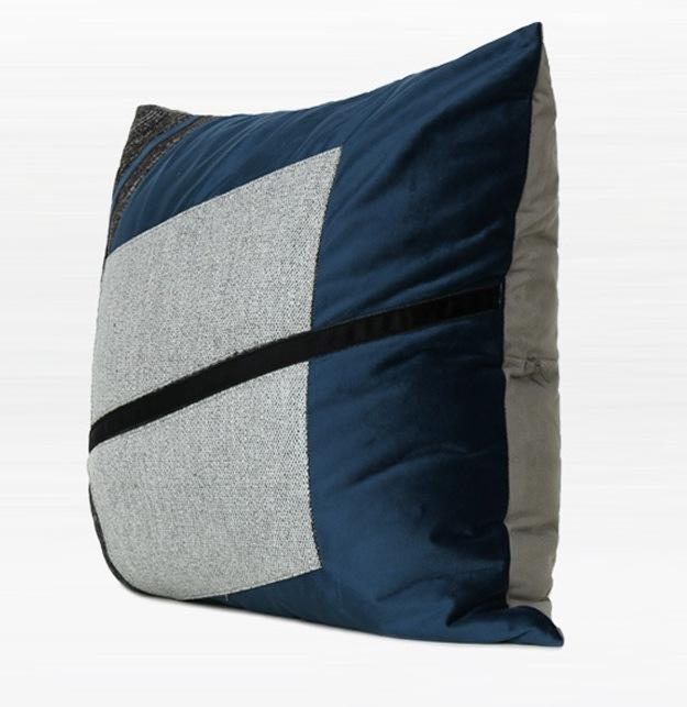 Modern Sofa Pillow, Modern Throw Pillows, Blue Decorative Pillow, Square Pillow, Throw Pillow for Living Room