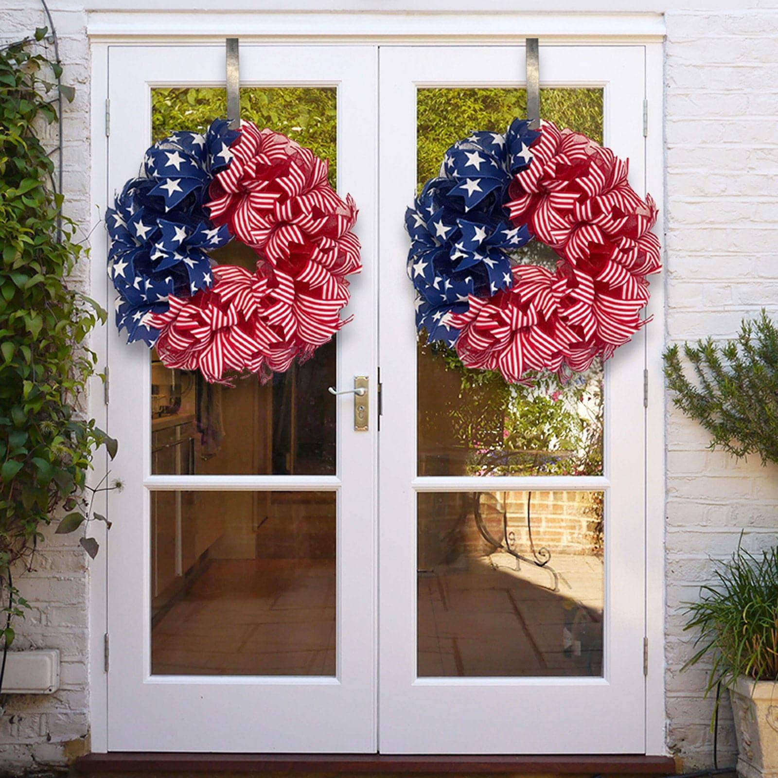 American Independence Day wreath door hanging Home fabric decorations Holiday window props 30CM ktclubs.com