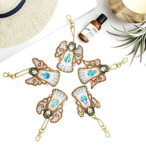 Angel 5pcs DIY Full Drill Special Shaped Diamond Fashion Keychain ktclubs.com