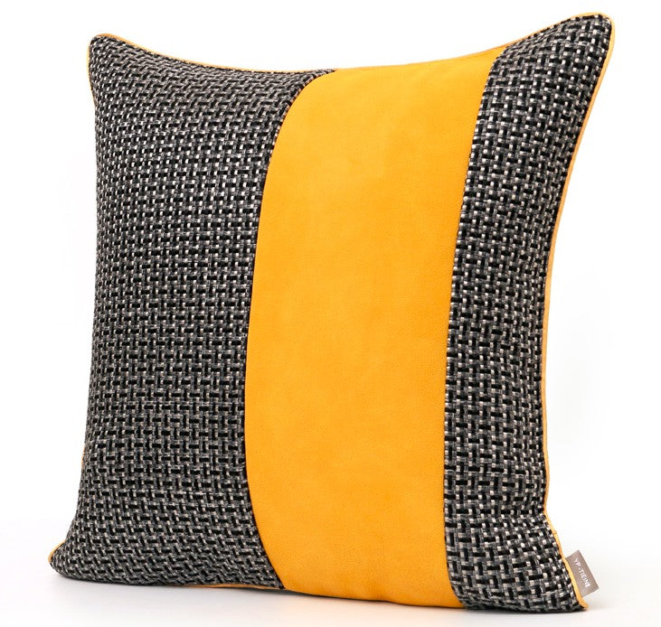 Large Black Yellow Modern Pillows, Modern Throw Pillows for Couch, Decorative Modern Sofa Pillows, Modern Simple Throw Pillows for Living Room