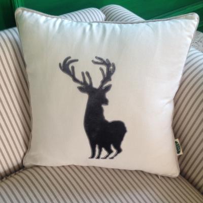 Embroider Elk Cotton Pillow Cover, Decorative Throw Pillow, Sofa Pillows, Home Decor