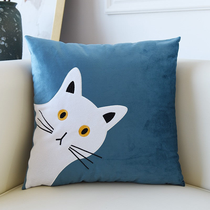 Lovely Cat Pillow Covers for Kid's Room, Modern Sofa Decorative Pillows, Cat Decorative Throw Pillows for Couch, Modern Decorative Throw Pillows