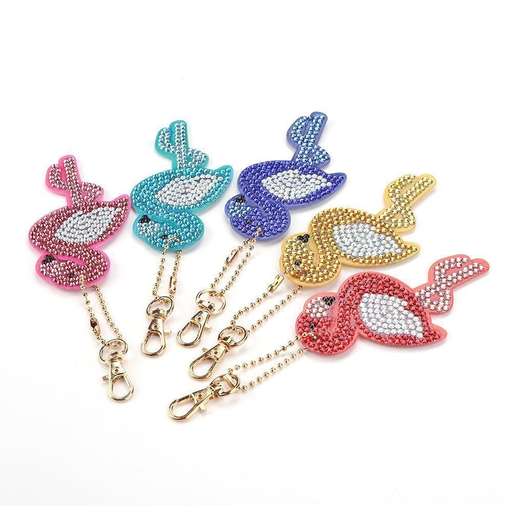 Bird 5pcs Full Drill Special Shaped Diamond Keychain ktclubs.com