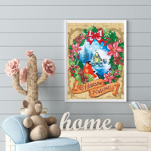 Bird Wreath-Partial Special Shaped Diamond Painting 30*40CM ktclubs.com