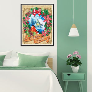 Bird Wreath-Partial Special Shaped Diamond Painting 30*40CM ktclubs.com