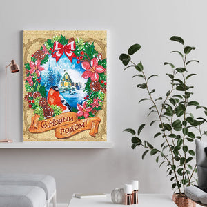 Bird Wreath-Partial Special Shaped Diamond Painting 30*40CM ktclubs.com