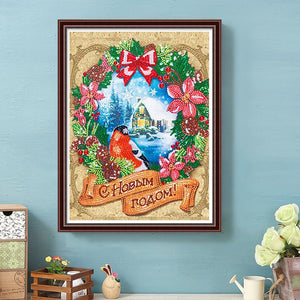 Bird Wreath-Partial Special Shaped Diamond Painting 30*40CM ktclubs.com