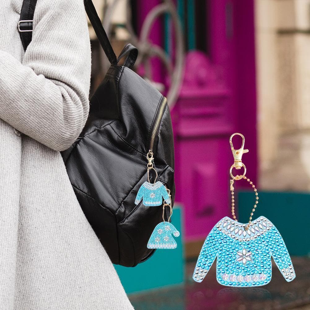 Christmas 5pcs DIY Full Drill Special-Shape Diamond Keychain ktclubs.com