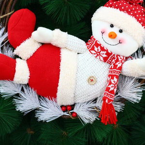 Christmas Decoration Supplies Christmas Wreath Pendant Wreath Rattan Ring Old Man Snowman Doll Door Hanging Window Home Decoration ktclubs.com