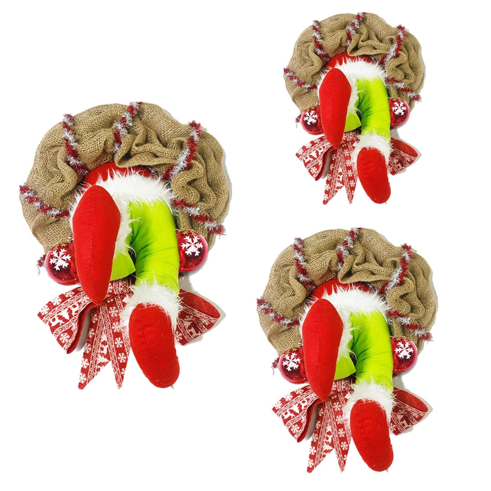 Christmas Elf Leg Garland Christmas Burlap Wreath Holiday Decoration ktclubs.com