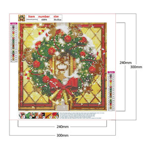 Christmas Wreath-Full Round Diamond Painting 30*30CM ktclubs.com