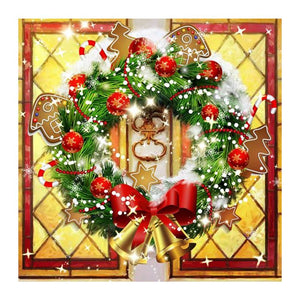 Christmas Wreath-Full Round Diamond Painting 30*30CM ktclubs.com