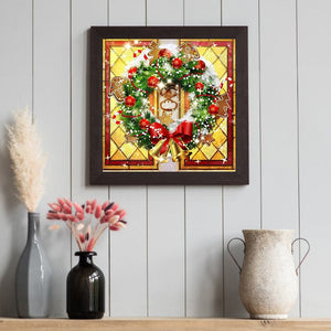 Christmas Wreath-Full Round Diamond Painting 30*30CM ktclubs.com