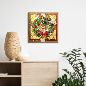 Christmas Wreath-Full Round Diamond Painting 30*30CM ktclubs.com