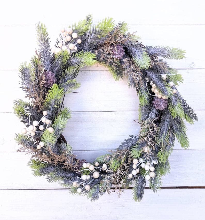 Christmas Wreath for Front Door, Door Swag, Wreath, Holiday Wreath, Winter Wreath for Front Door, Farmhouse Wreath, Modern, Rustic Wreath ktclubs.com