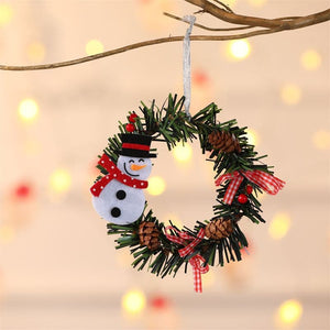 Christmas decoration supplies small mini garland wreath Christmas wicker garland Christmas window decorations ktclubs.com