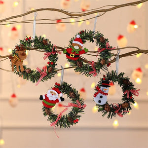 Christmas decoration supplies small mini garland wreath Christmas wicker garland Christmas window decorations ktclubs.com