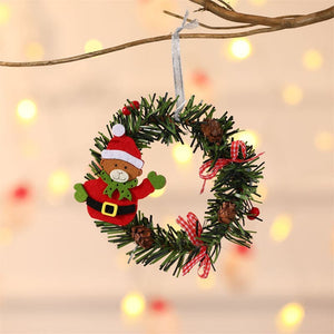 Christmas decoration supplies small mini garland wreath Christmas wicker garland Christmas window decorations ktclubs.com
