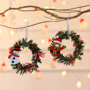 Christmas decoration supplies small mini garland wreath Christmas wicker garland Christmas window decorations ktclubs.com