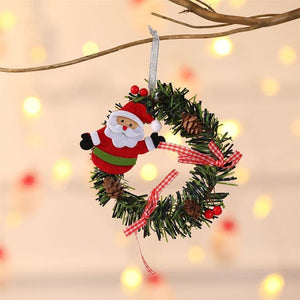 Christmas decoration supplies small mini garland wreath Christmas wicker garland Christmas window decorations ktclubs.com