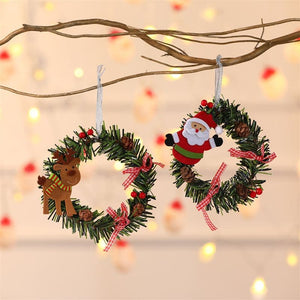 Christmas decoration supplies small mini garland wreath Christmas wicker garland Christmas window decorations ktclubs.com