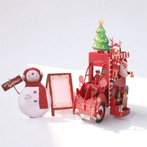 Christmas three-dimensional hollow flower car models-Recordable stereo greeting card ktclubs.com