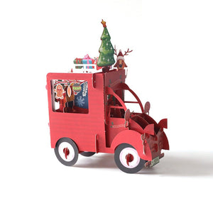 Christmas three-dimensional hollow flower car models-Recordable stereo greeting card ktclubs.com