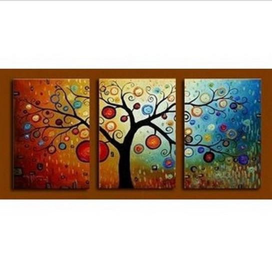Abstract Art, Tree of Life Painting, Canvas Painting, 3 Piece Wall Art, Modern Artwork, Abstract Painting