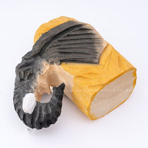 Creative log carving elephant pencil bucket stationery storage box art desk ornament vintage cartoon animal pen holder ktclubs.com