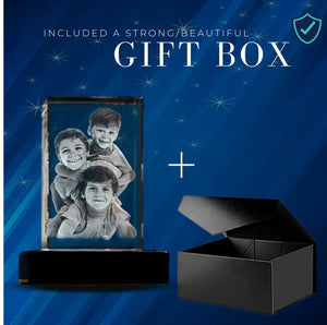 Custom Crystal 3D Photo Tower with LED Base • Crystal Photo Block for Anniversary Gift • Personalized Rectagle Crystal for Gift ktclubs.com